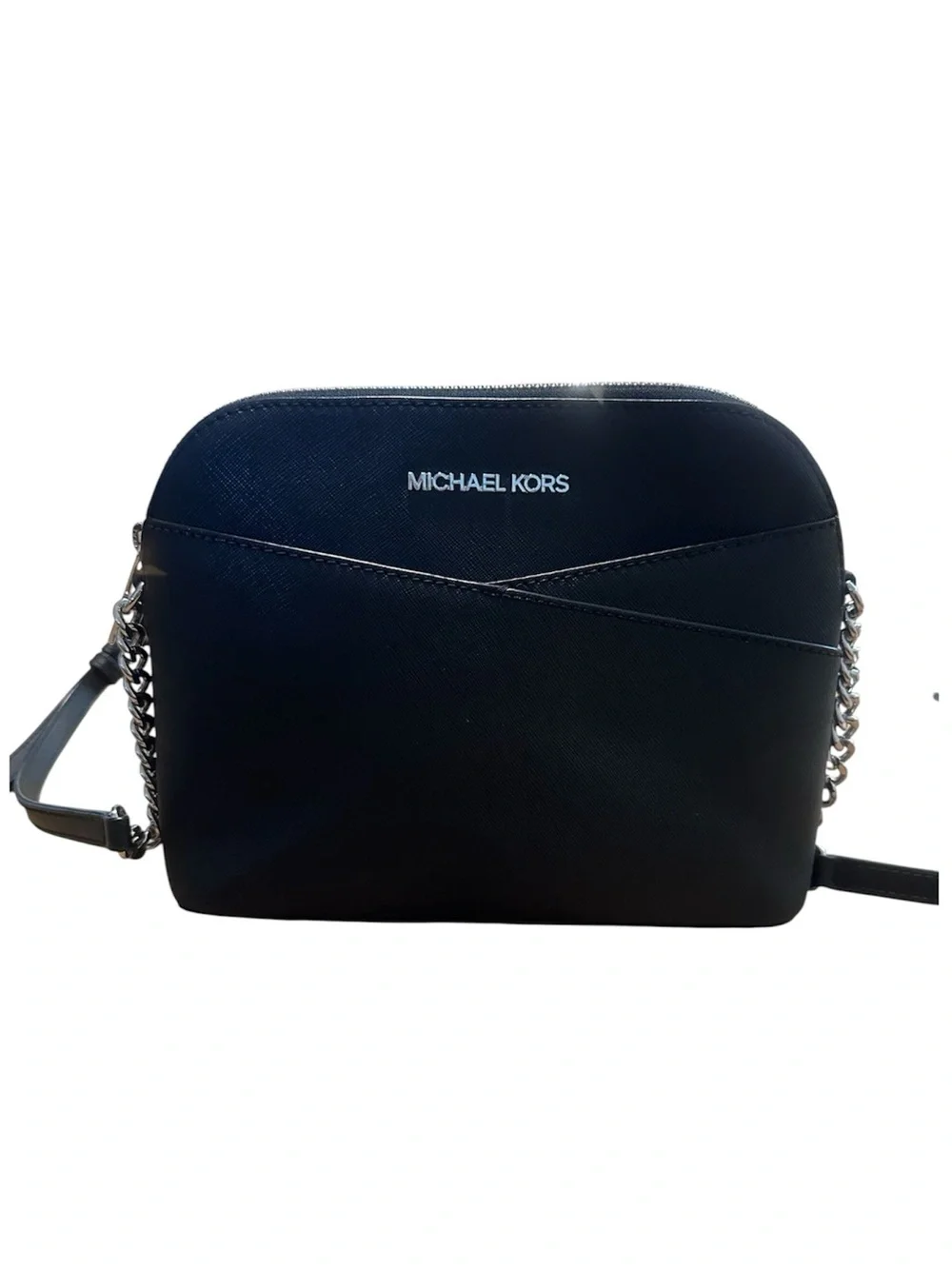 Michael Kors black Jet Set Travel medium dome crossbody purse